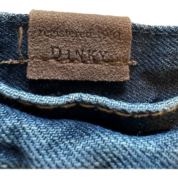 DINKY Denim Shorts With Plaid And Distressing Dark Wash  - Size Medium - Picture 6 of 12